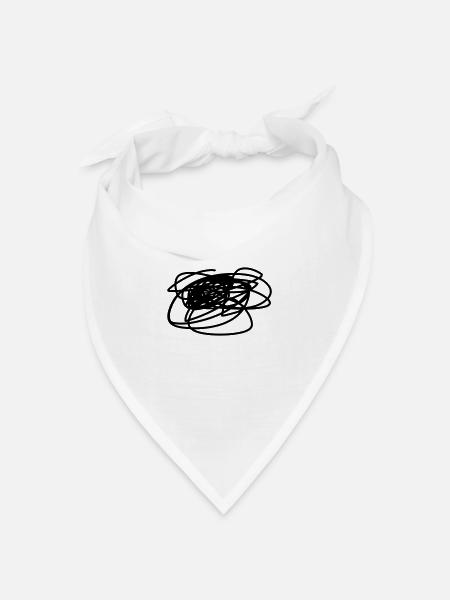 kritzeln - Bandana Dreieckstuch - Weiß