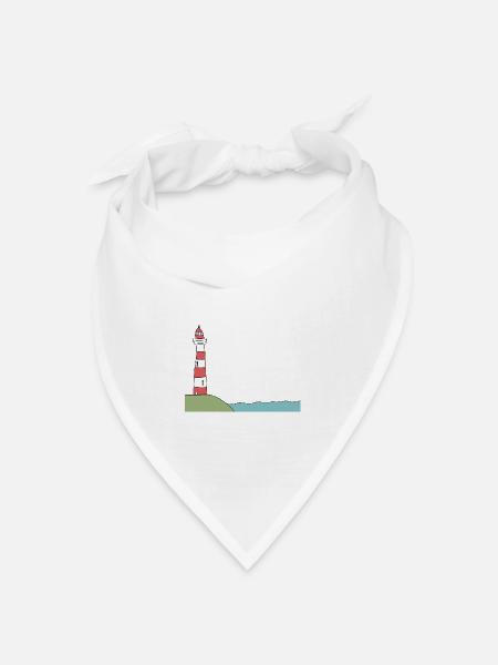 Leuchtturm Meer - Bandana Dreieckstuch - Weiß
