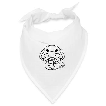 Schlange Kobra Comic Tier - Bandana Dreieckstuch - Weiß - Vorne