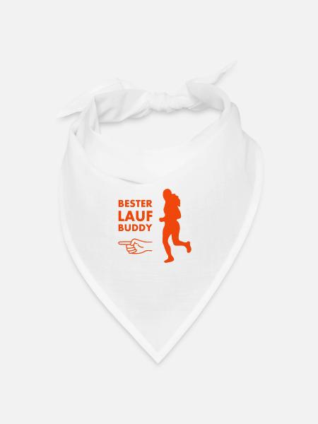 Bester Laufbuddy - Bandana Dreieckstuch - Weiß