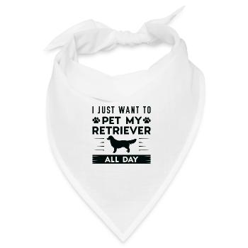Ich möchte nur meinen Retriever den ganzen Tag streicheln - Bandana Dreieckstuch - Weiß - Vorne