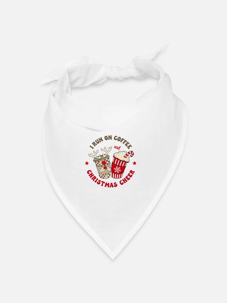 Kaffee Weihnachten Spruch Coffee Christmas Cheer - Bandana Dreieckstuch - Weiß
