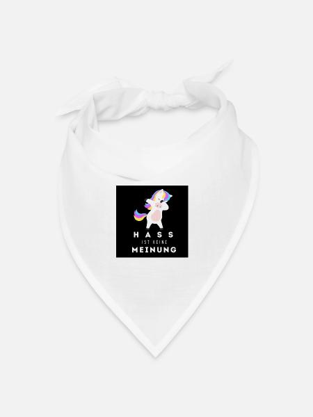 Einhorn Hass ist keine Meinung BS 2 - Bandana Dreieckstuch - Weiß