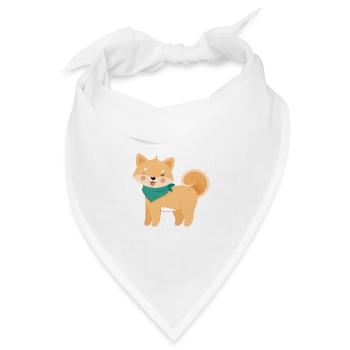 Shiba Inu - Bandana Dreieckstuch - Weiß - Vorne