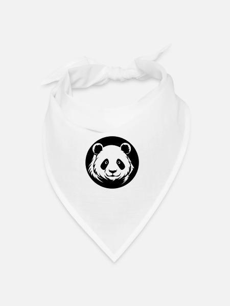 Panda - Bandana Dreieckstuch - Weiß
