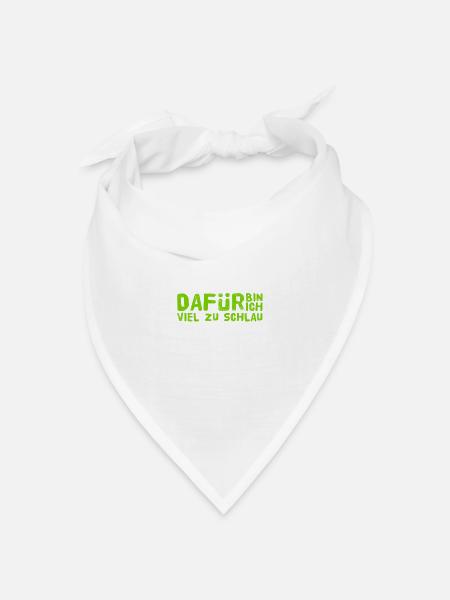 ich bin schlau - Bandana Dreieckstuch - Weiß