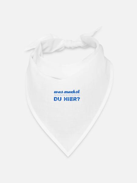 was machst du hier? - Bandana Dreieckstuch - Weiß