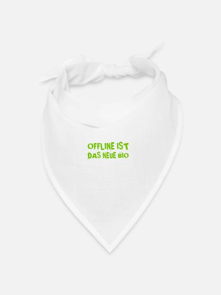 ich lebe offline - Bandana Dreieckstuch - Weiß