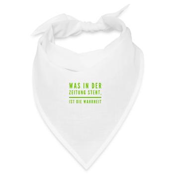 das was in der Zeitung steht - Bandana Dreieckstuch - Weiß - Vorne
