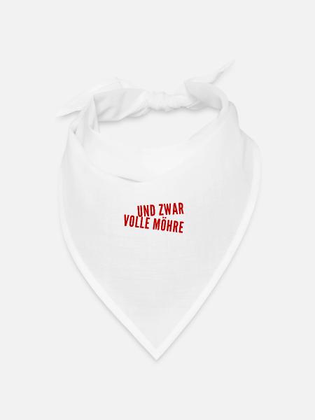 und zwar volle Möhre - Bandana Dreieckstuch - Weiß