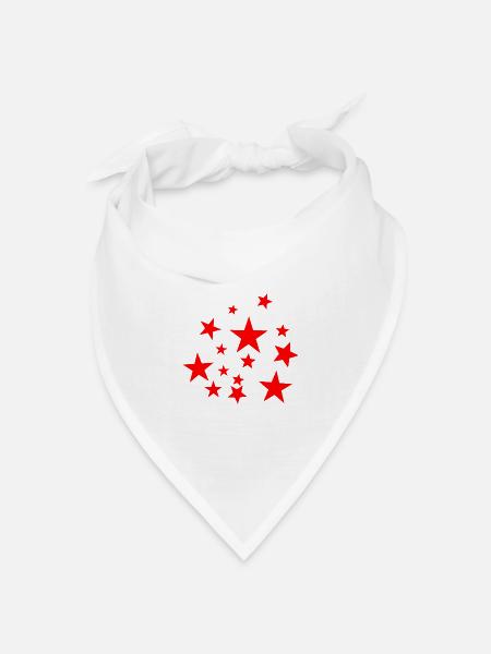 Roter Stern,Stern,Sterne,rot, - Bandana Dreieckstuch - Weiß