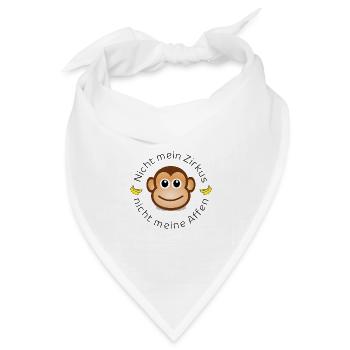 Nicht mein Zirkus - nicht meine Affen - Bandana Dreieckstuch - Weiß - Vorne