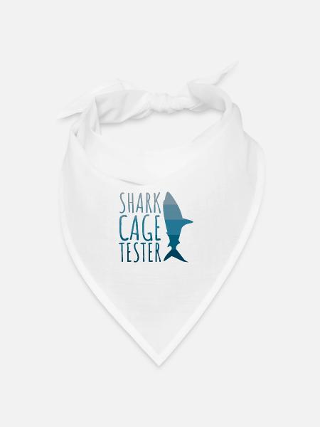 Shark Cage Tester - Bandana Dreieckstuch - Weiß