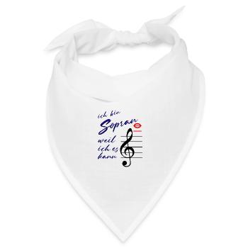 ich bin Sopran, weil ich es kann Sängerin singen c - Bandana Dreieckstuch - Weiß - Vorne