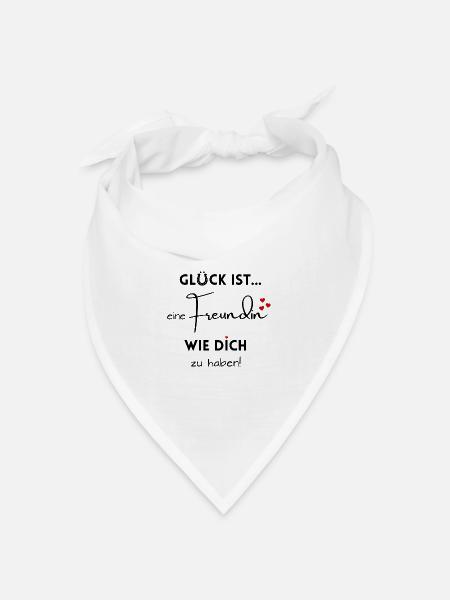 liebevolle Geschenkidee für die Freundin BFF - Bandana Dreieckstuch - Weiß