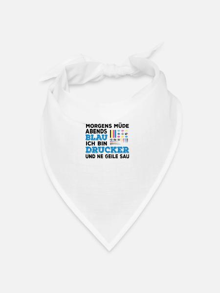 Drucker Medientechnologe Druck Beruf Gautschfest - Bandana Dreieckstuch - Weiß