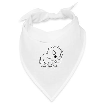 Dinosaurier triceratops Comic - Bandana Dreieckstuch - Weiß - Vorne