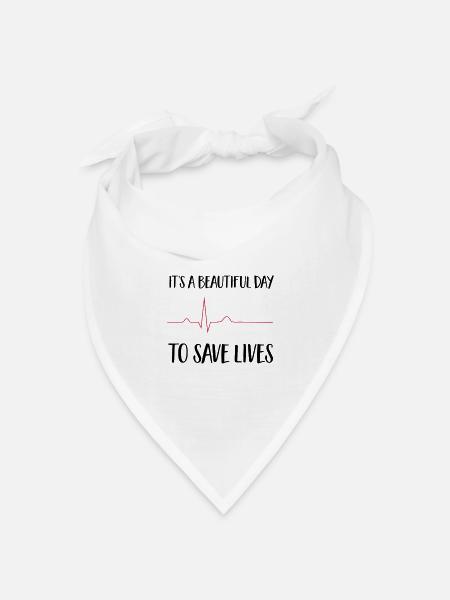beautiful day to save lives - Bandana Dreieckstuch - Weiß