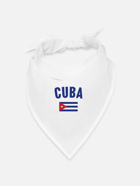Kuba Flagge - Bandana Dreieckstuch - Weiß