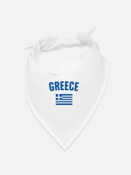 Griechenland Flagge - Bandana Dreieckstuch - Weiß
