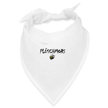 Plüschmors, Hummel, Plattdeutsch - Bandana Dreieckstuch - Weiß - Vorne