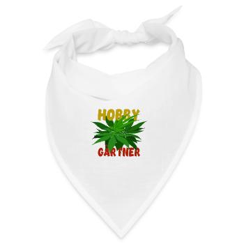 Hobby Gärtner Garten - Hanf - legal - Bandana Dreieckstuch - Weiß - Vorne
