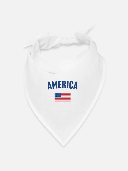 Amerika Flagge - Bandana Dreieckstuch - Weiß