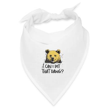 Kann ich diesen Hund streicheln Bär Meme Lustiger Hund - Bandana Dreieckstuch - Weiß - Vorne