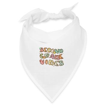 Second Grade Vibes - Zurück zur Schule - Bandana Dreieckstuch - Weiß - Vorne
