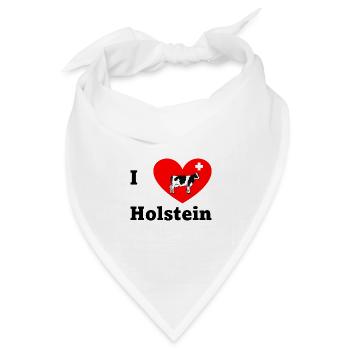 I Love Holstein – Schweizer Kuh mit Herz - Bandana Dreieckstuch - Weiß - Vorne