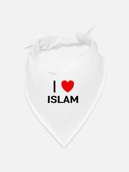 I love islam - Bandana Dreieckstuch - Weiß