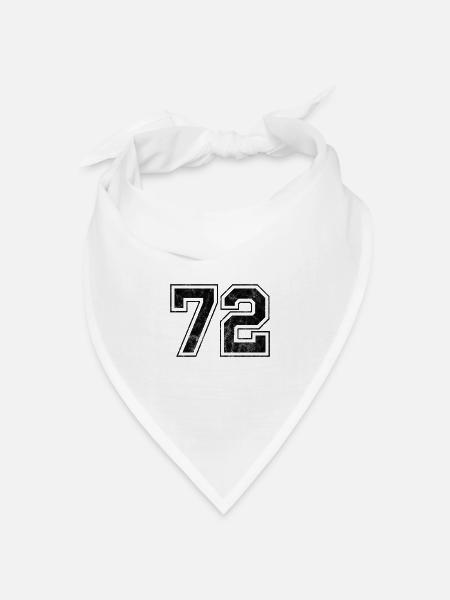Anzahl 72 - Bandana Dreieckstuch - Weiß