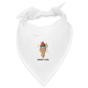 Eis Summer is here Eiscreme Eisdiele Sommerzeit - Bandana Dreieckstuch - Weiß - Vorne