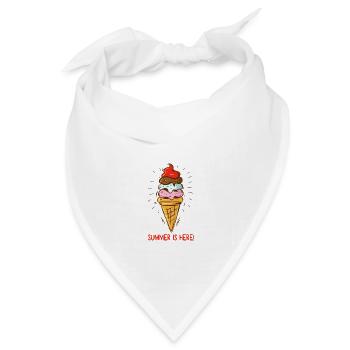 Eis Summer is here Eiscreme Eisdiele Sommerzeit - Bandana Dreieckstuch - Weiß - Vorne