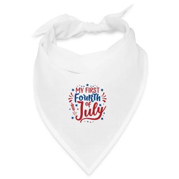 My First Fourth of July Independence Day Amerika - Bandana Dreieckstuch - Weiß - Vorne