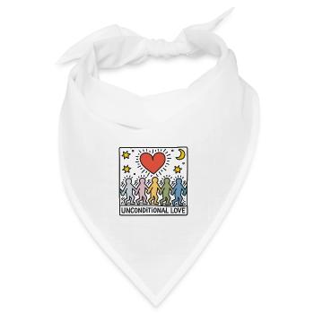 Bedingungslose Liebe - Unconditional Love - Bandana Dreieckstuch - Weiß - Vorne