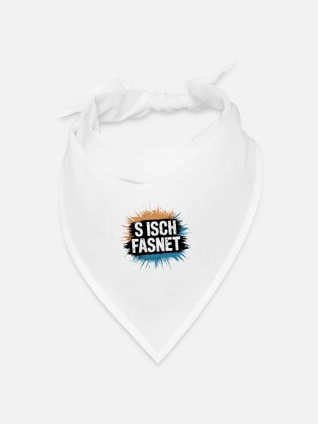 S Isch Fasnet - Karneval Fasching Spruch - Bandana Dreieckstuch - Weiß