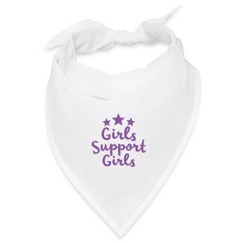 Girls Support Girls Statement Freundschaft - Bandana Dreieckstuch - Weiß - Vorne