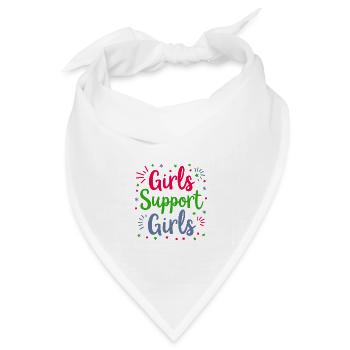 Girls Support Girls Statement Freundschaft - Bandana Dreieckstuch - Weiß - Vorne
