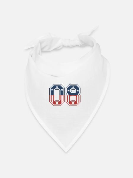 Anzahl 08 USA - Bandana Dreieckstuch - Weiß