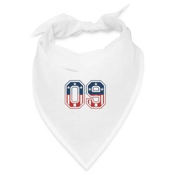 Anzahl 09 USA - Bandana Dreieckstuch - Weiß - Vorne