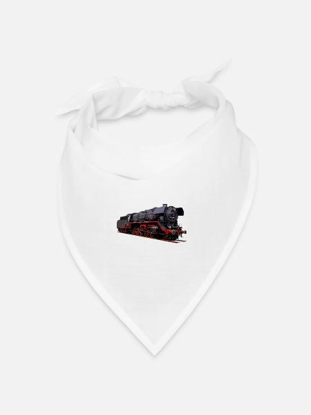 Dampflok BR 44 1486 - Bandana Dreieckstuch - Weiß