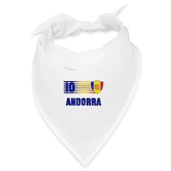 Andorra Fußball Mannschaft - Bandana Dreieckstuch - Weiß - Vorne