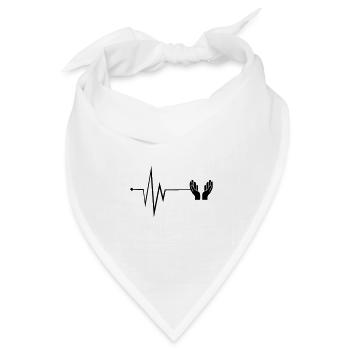 Hände Puls - Bandana Dreieckstuch - Weiß - Vorne