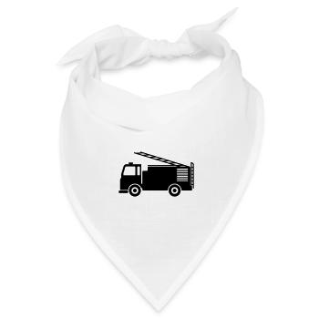 Feuerwehrauto - Bandana Dreieckstuch - Weiß - Vorne