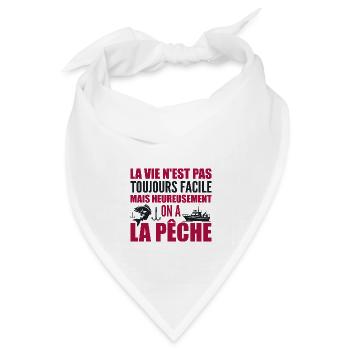 Das Leben ist nicht immer einfach, das Angeln - Bandana Dreieckstuch - Weiß - Vorne