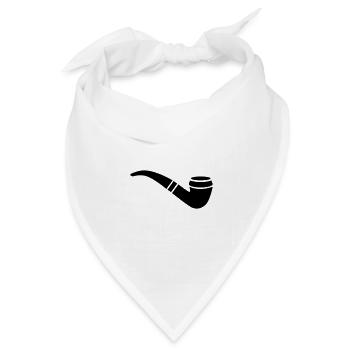 Pfeife rauchen - Bandana Dreieckstuch - Weiß - Vorne