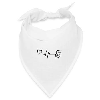 Würfel Casino Puls Herz Liebe - Bandana Dreieckstuch - Weiß - Vorne
