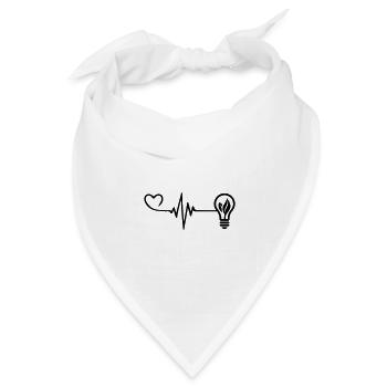 Glühbirne Puls Herz Liebe - Bandana Dreieckstuch - Weiß - Vorne