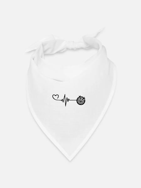 Darts Symbol Herz Puls Herzschlag - Bandana Dreieckstuch - Weiß